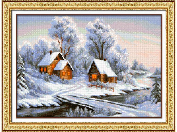 Алмазная вышивка «Уголок зимы» — картинка 2