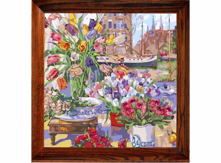 Открытка по номерам «Цветочная лавка» — картинка 2