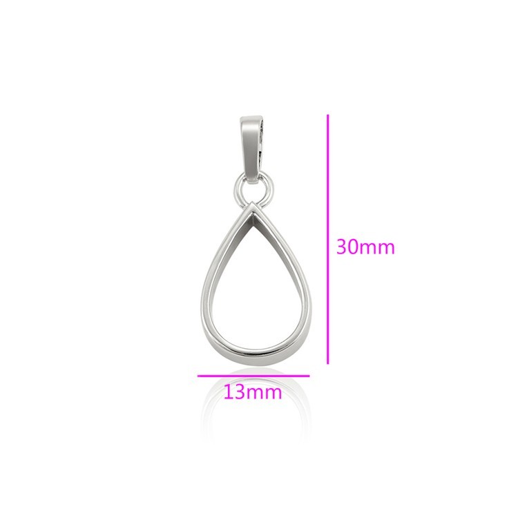Металлический молд для кулона капля, цвет: серебро, 1 шт. — картинка 2