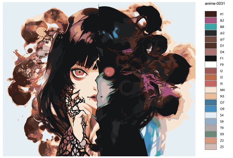 Картина по номерам «Аниме: Светлая и темная сторона» — картинка 2