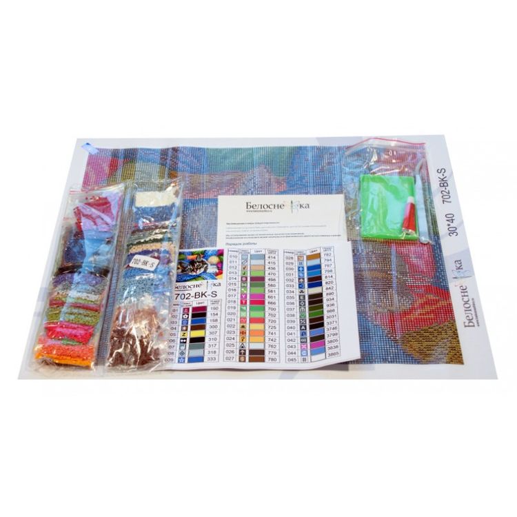 Алмазная вышивка «Котик в лоскутках» — картинка 3