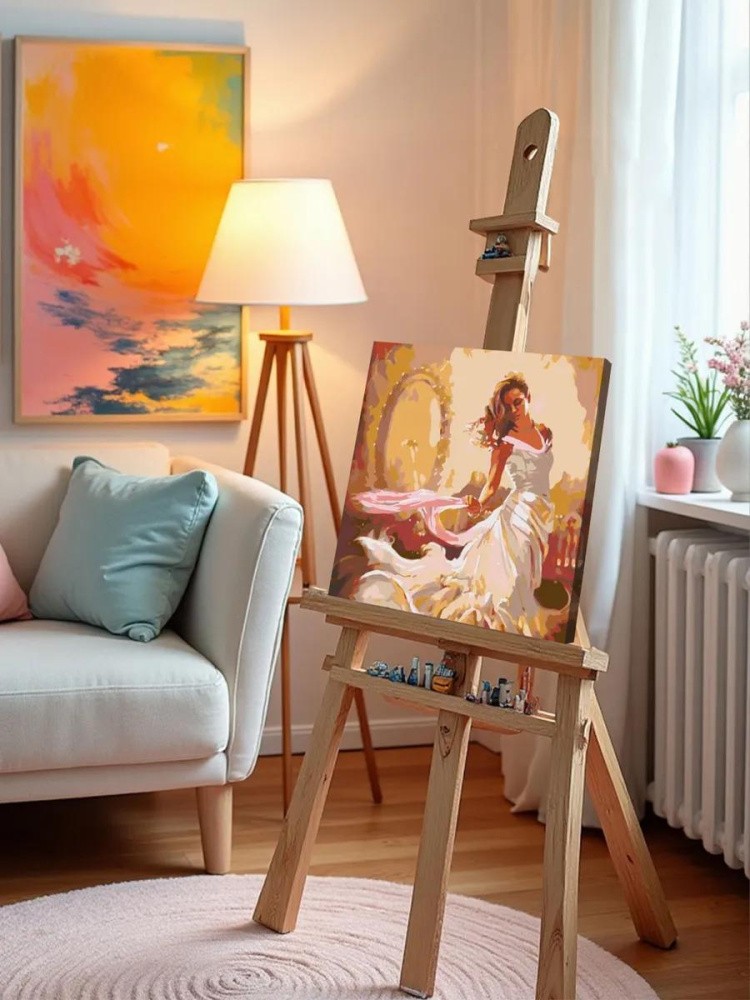 Картина по номерам «В белом платье» — картинка 9