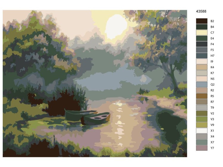 Картина по номерам «Лодки в лесу» — картинка 2