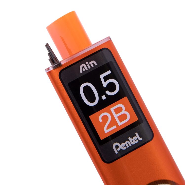 Грифели для карандашей автоматических Ain Stein 0,5 мм, 2В, 40 шт. в тубе, Pentel — картинка 2