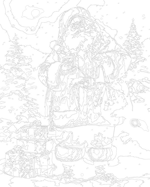 Картина по номерам «Новогодняя: Дед Мороз с подарками 3» — картинка 3