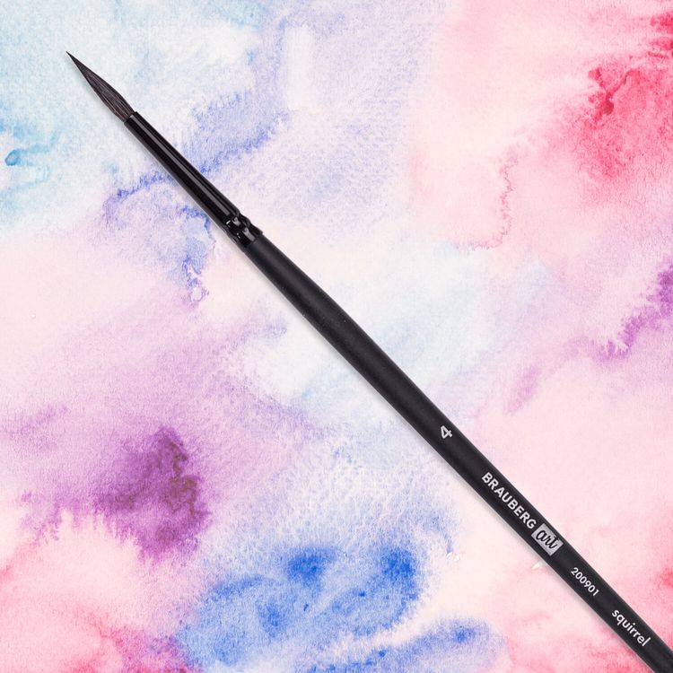 Кисть художественная профессиональная Art Classic, белка, круглая, № 4, длинная ручка, Brauberg — картинка 5