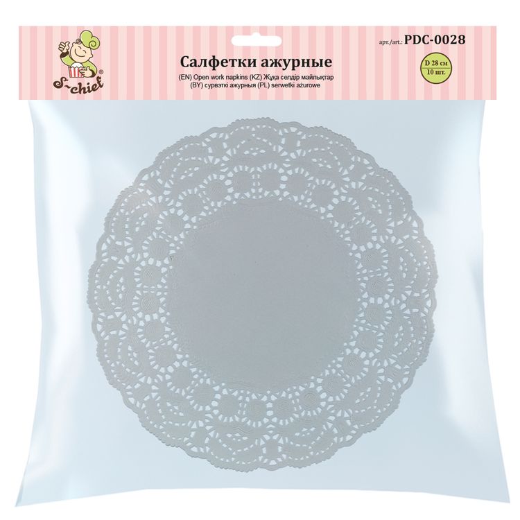 Салфетки ажурные, 28 см, 10 шт., S-CHIEF — картинка 2
