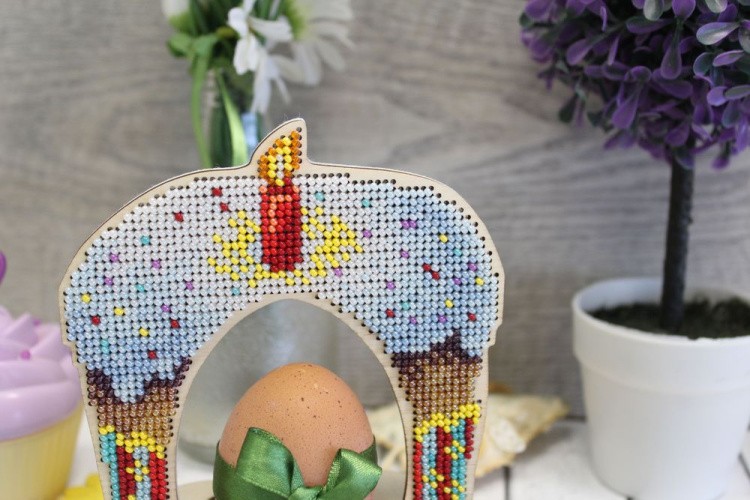 Набор для вышивания «Подставка под пасхальное яйцо. Кулич» — картинка 4