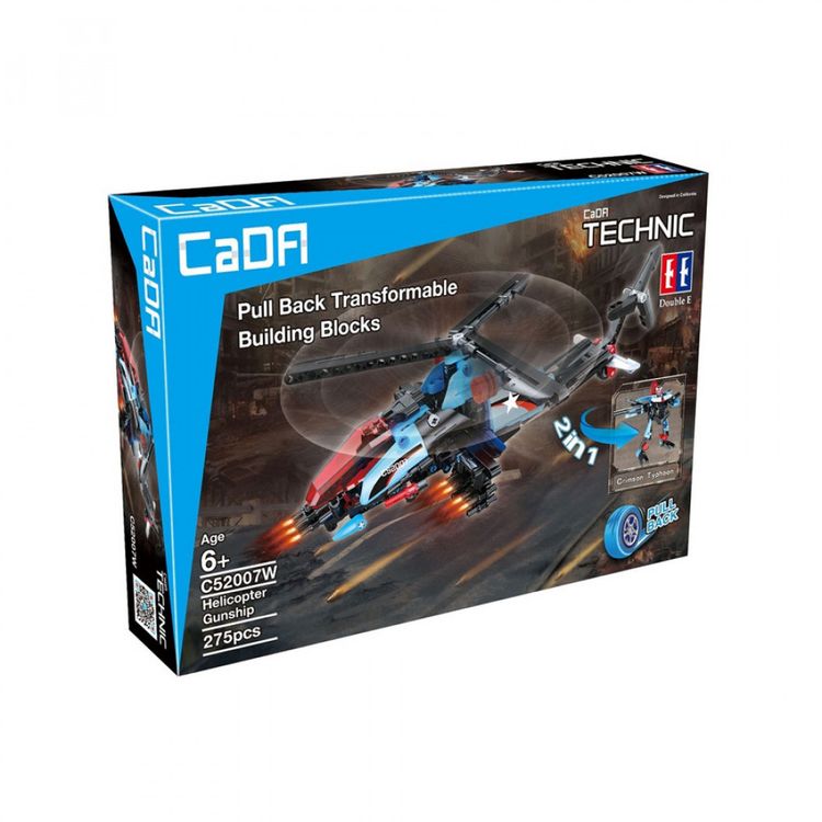 Конструктор Cada Technics самолет и робот-трансформер 2в1 с инерционным механизмом, 275 деталей — картинка 2