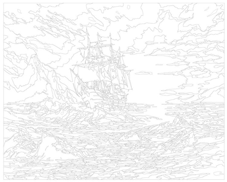 Картина по номерам «Море: Корабль на волнах» — картинка 3