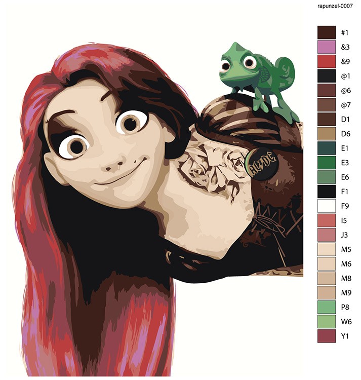 Картина по номерам «Герои Дисней: Рапунцель рок, мультики» — картинка 2