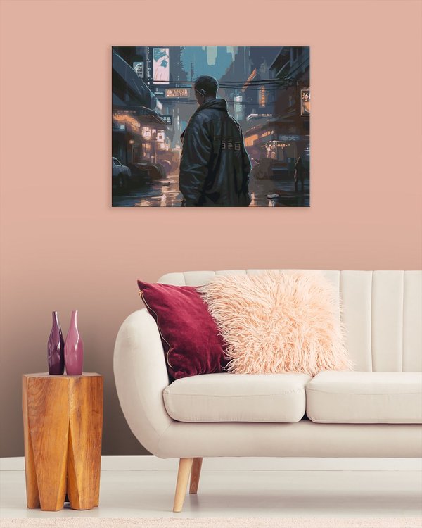 Картина по номерам «Полицейский детектив киберпанк» — картинка 3