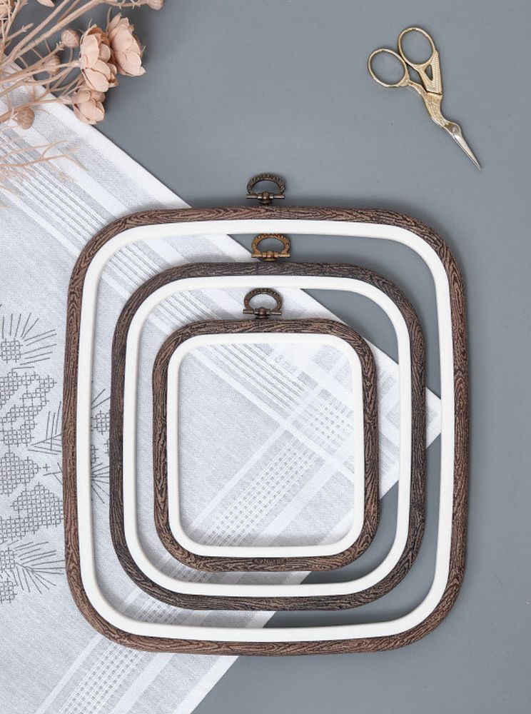 Пяльцы-рамка каучуковые 18х20 см, высота 10 мм, цвет: коричневый, Nurge — картинка 3