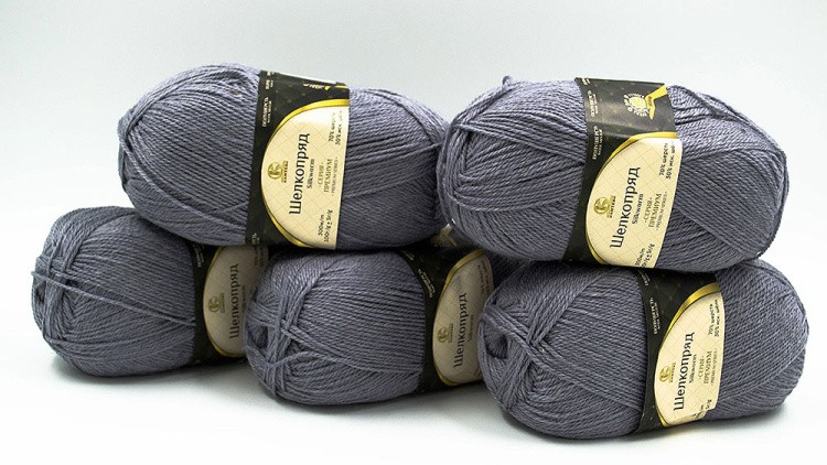 Пряжа Камтекс Шелкопряд (169), серый, 5 шт. по 100 г — картинка 4