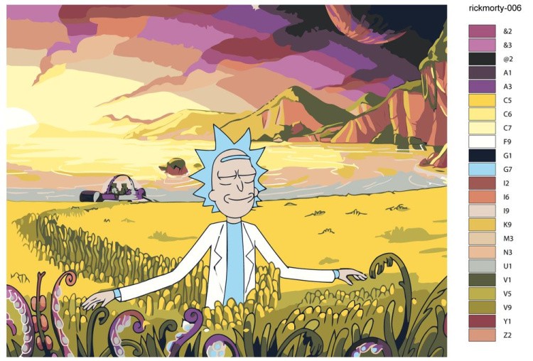 Картина по номерам «Рик и Морти: Рик Санчес» — картинка 2