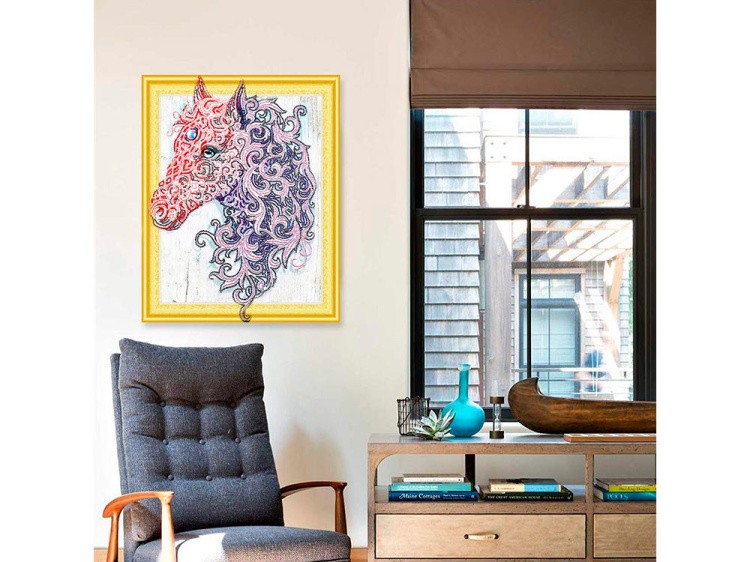 Алмазная вышивка 5D «Лошадь в кружевах» — картинка 4