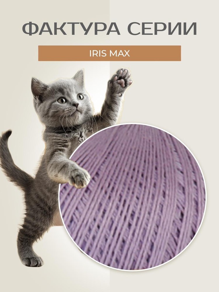 Пряжа Семеновская IRIS max (ИРИС макс) (163521), фиалка светлая 5 шт. по 100 г — картинка 3