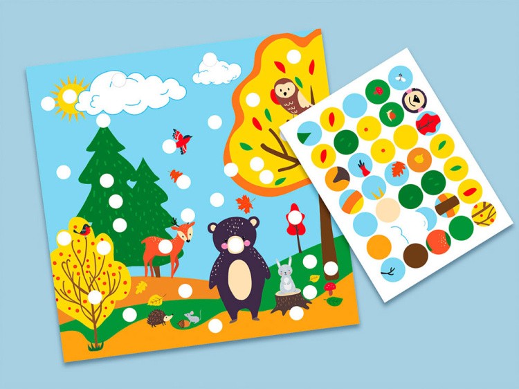 Аппликация с наклейками «Лесные зверушки» — картинка 2