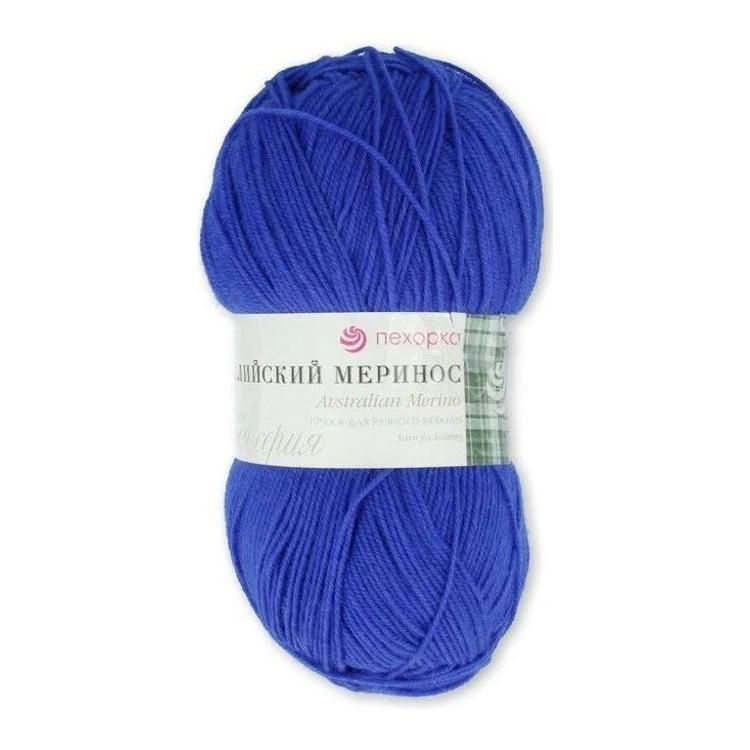 Пряжа Пехорка Австралийский меринос (491), ультрамарин, 5 шт. по 100 г — картинка 2