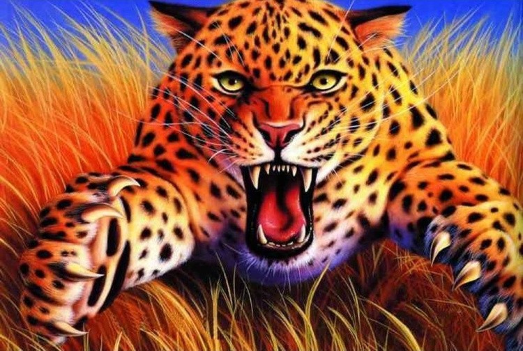 Алмазная вышивка «Ярость ягуара» — картинка 2