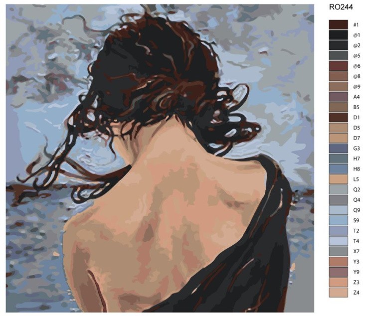 Картина по номерам «Девушка у моря» — картинка 2