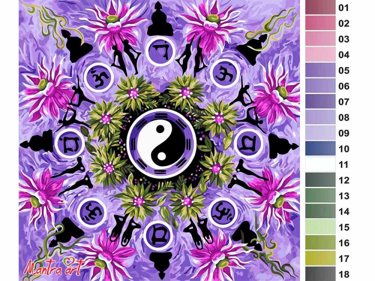 Картина по номерам «Мандала Инь Ян» — картинка 2