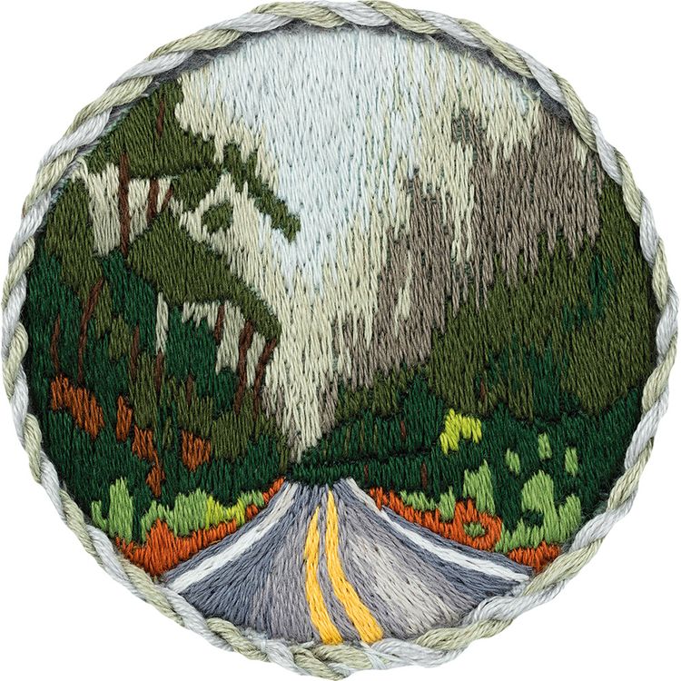 Набор для вышивания «Брошь. Дорога в лесу» — картинка 3