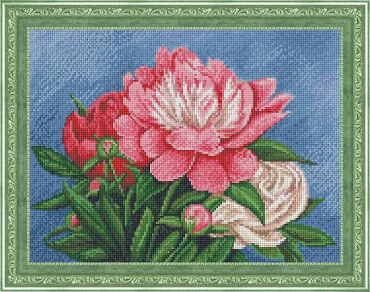 Алмазная вышивка «Букет пионов» — картинка 2