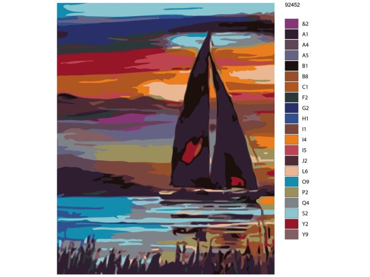 Картина по номерам «Лодка на реке» — картинка 2