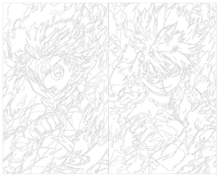 Картина по номерам «Аниме: Яркие герои - огонь и молния» — картинка 3