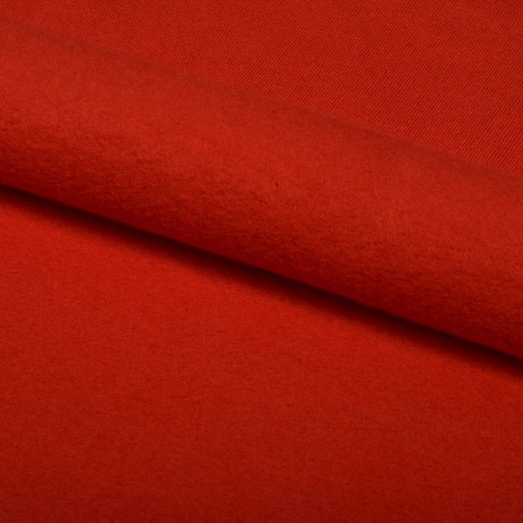 Ткань трикотаж Футер 2х нитка, опененд, 10 м x 200 см, 190 г/м², цвет: красный, TBY — картинка 3