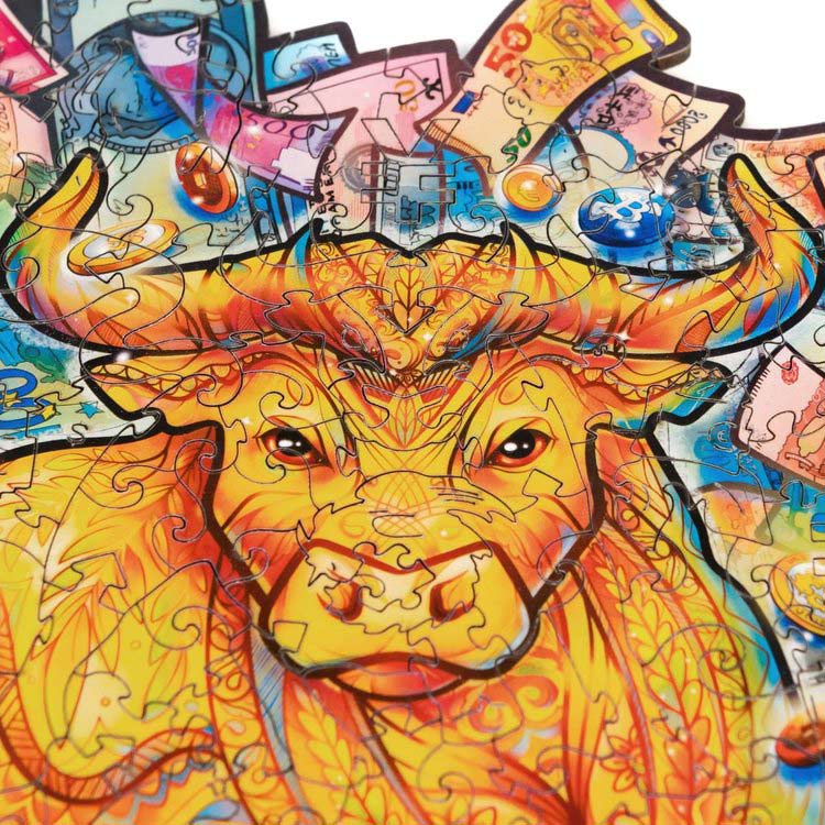 Деревянный пазл Unidragon «Процветающий бык», размер M (А4) — картинка 5