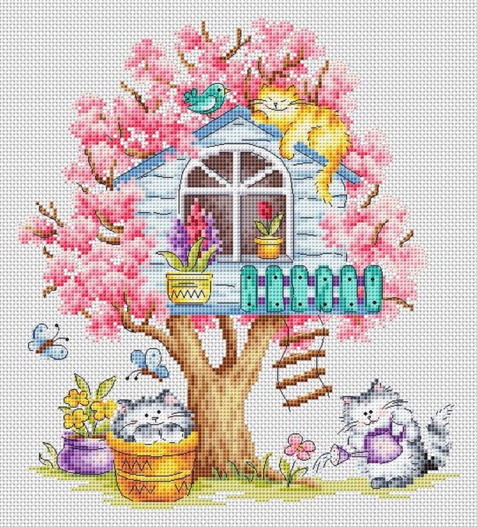 Набор для вышивания «Кошкин дом. Весна»