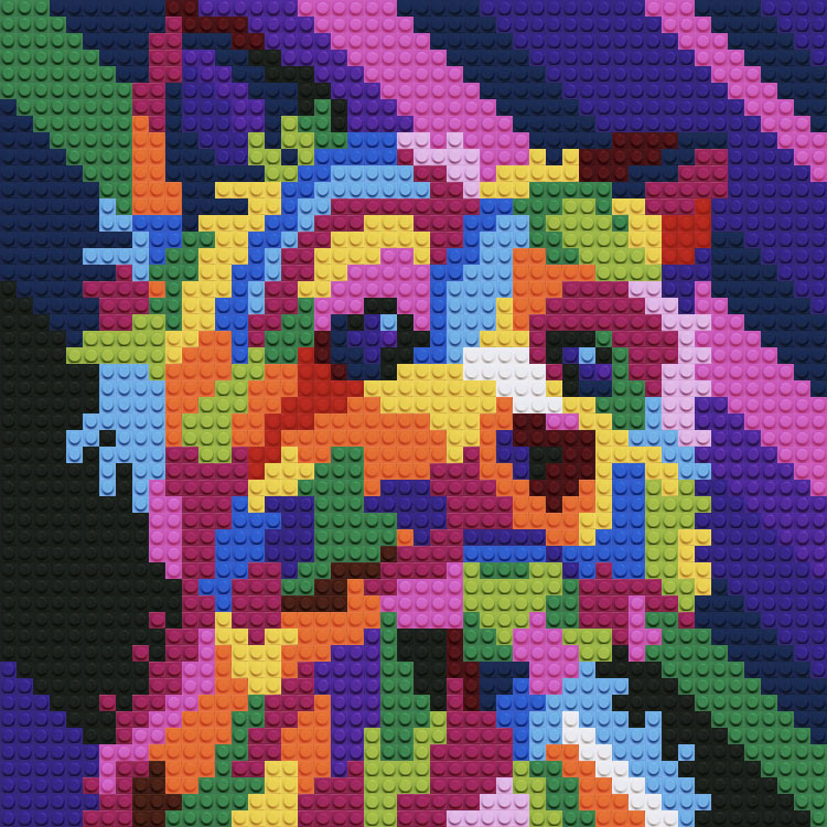 Картина-мозаика из конструктора PIXELIM «Радужная собака» — картинка 3