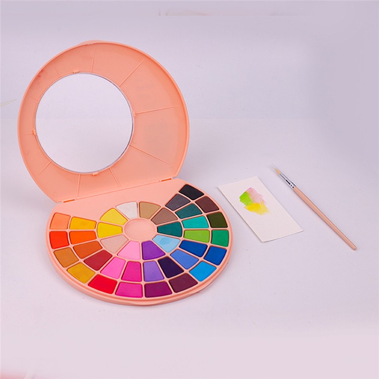 Набор акварельных красок HIMI розовый 38 цветов - 1 коробка — картинка 2