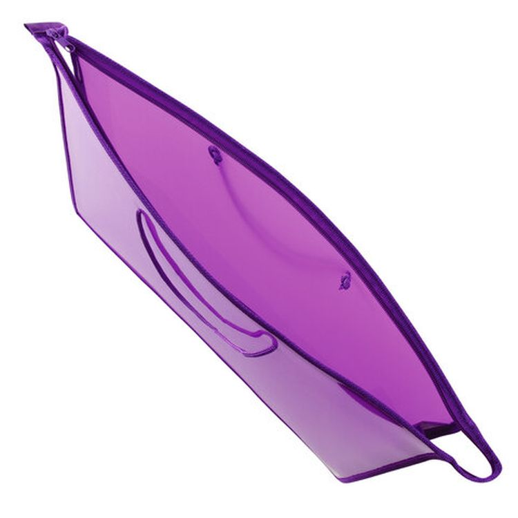 Папка для рисунков и чертежей А3, ручки-шнурок, пластик, молния сверху, ПИФАГОР, фиолетовая — картинка 4