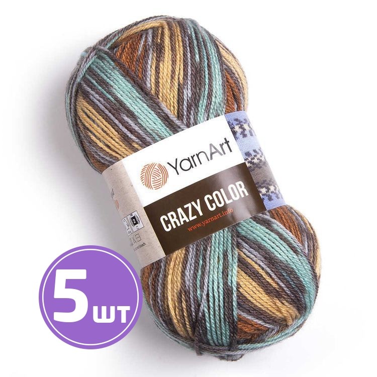 Пряжа YarnArt Crazy Color (175), мультиколор, 5 шт. по 100 г