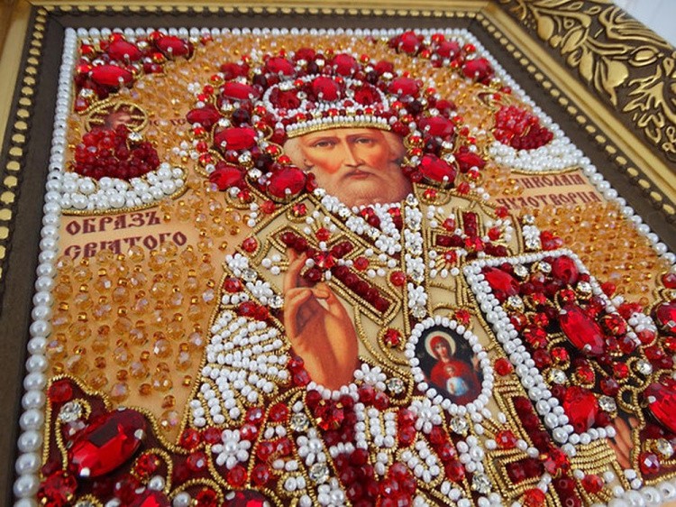 Набор вышивки хрустальными камнями «Николай (золотая)» — картинка 5