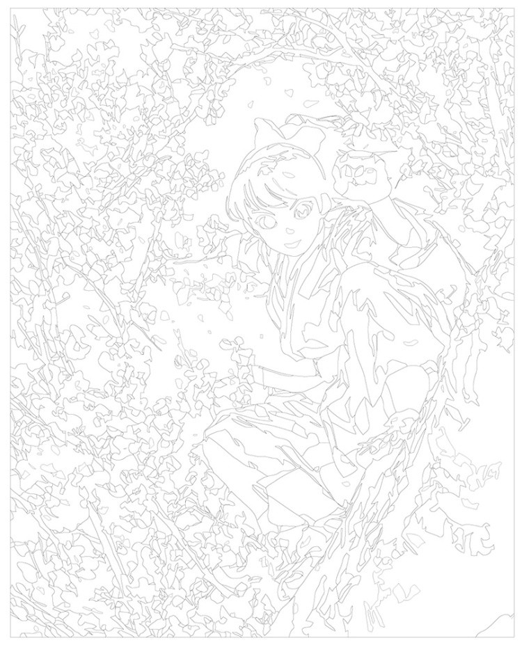 Картина по номерам Карате девушка и сакура аниме — картинка 3