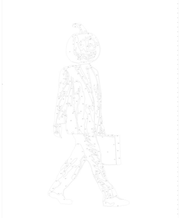 Картина по номерам «Мужчина с тыквой на голове» — картинка 3