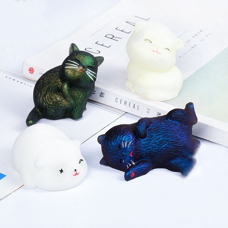 Силиконовый молд - 3D лежащий котик, 9х5 см — картинка 4