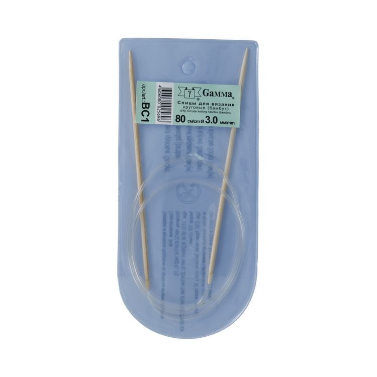 Спицы круговые 80 см, бамбук, d 3 мм, Gamma — картинка 2