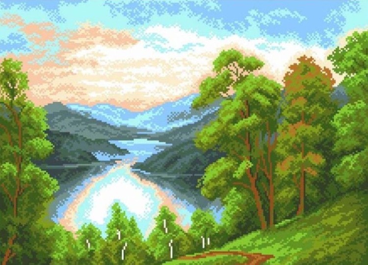 Рисунок на ткани «Весенний рассвет»