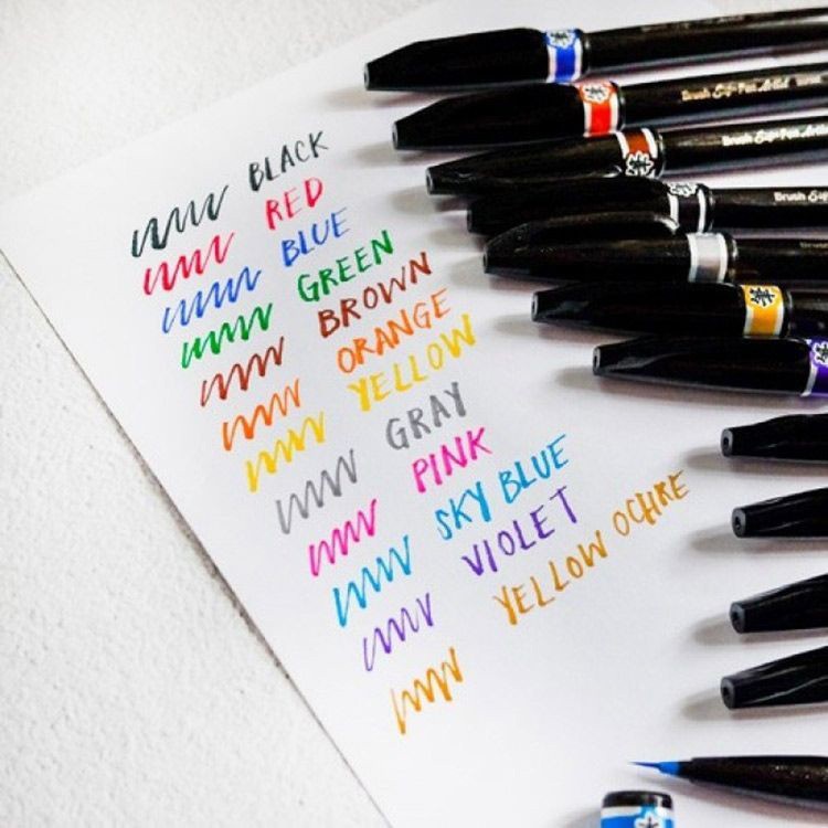 Браш пен Brush Sign Pen Artist, ultra-fine, 0,5 - 5 мм, цвет: розовый, Pentel — картинка 9