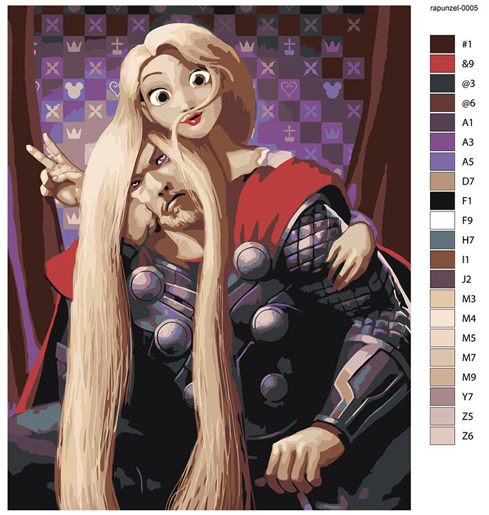 Картина по номерам «Герои Дисней: Рапунцель и Тор 40x50» — картинка 2