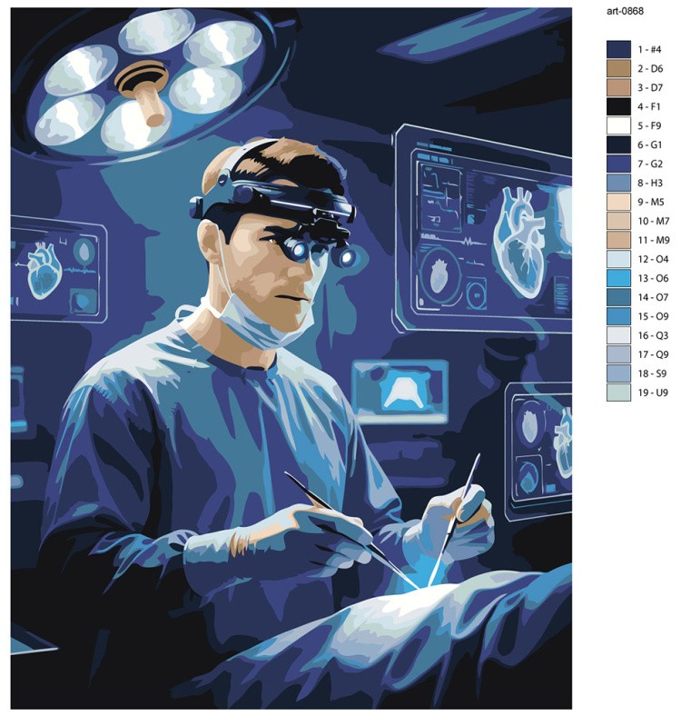 Картина по номерам Медицина врач хирург в больнице — картинка 2