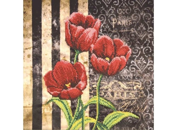 Набор вышивки бисером «Красные тюльпаны»