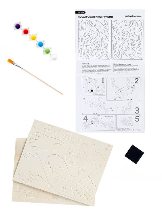 3D пазл-раскраска «Лебедь» — картинка 2