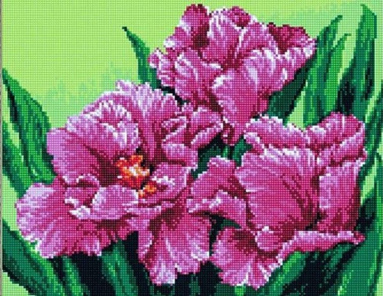 Алмазная вышивка «Розовые тюльпаны»