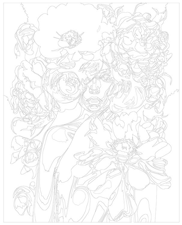 Картина по номерам «Портрет девушки с пышными цветами» — картинка 3